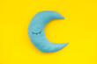 Moon pillow for bed. Insomnia concept background