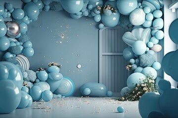 Wall Mural - Multi-colored balloons as a background and texture for the photo zone. Photography, concept