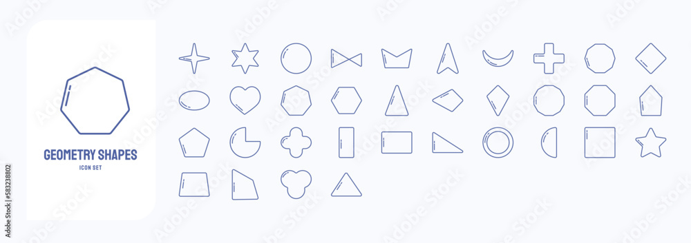 Geometric Shapes, including icons like Circle, Polygon, Cross and more ...
