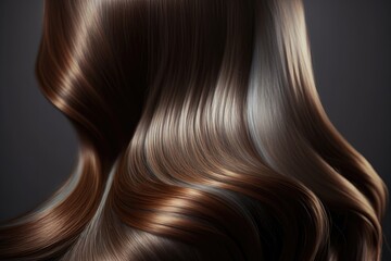 Wall Mural - Beautiful healthy shiny hair texture with highlighted golden streaks. AI Generation