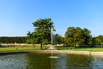 The Bassin du Jardin des Tuileries , in Europe, in France, in ile de France, in Paris, in summer, on a sunny day.