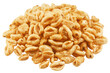 puffed Wheat cereal, isolated on white background, full depth of field