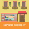 © ангелина ковальчук - independent bookstore day. Design suitable for greeting card poster and banner
