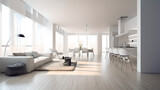 Fototapeta  - modern apartman interior 3d render (ai generated)