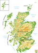 Scotland highly detailed physical map