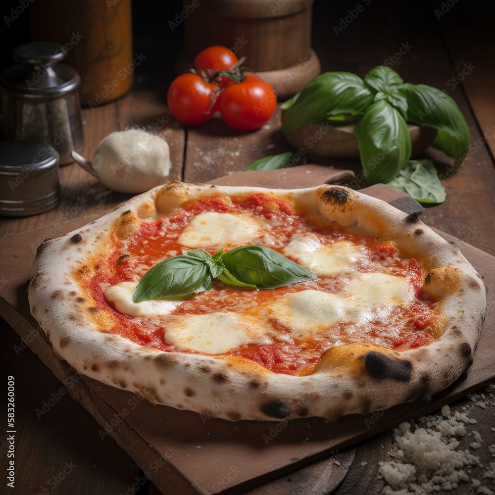 Italienische Pizza Margherita - Traditionelle Neapolitanische Pizza mit ...