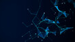 © Irvin 2809 - Network connection blue wave. Abstract destorted technology structure backdrop with points and lines. Big data visualization. 3D rendering.