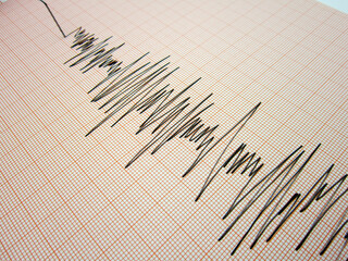       Seismograph and earthquake. A seismograph that records the seismic activity of an earthquake.                     