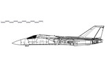 Fototapeta  - General Dynamics, Grumman F-111B with AIM-54 Phoenix missile. Vector drawing of carrier based interceptor aircraft. Side view. Image for illustration and infographics.