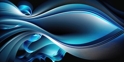 Poster - abstract blue waves background