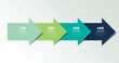 Four step arrow template for presentation. 4 steps options, elements, infographic.