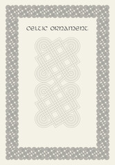 Wall Mural - Celtic knot braided frame border ornament. Rectange size.