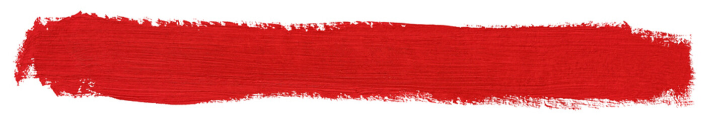 Red line of paint texture isolated on transparent background