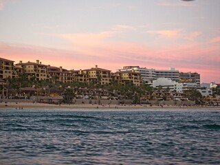 Wall Mural - Resorts line the Tourist Corridor, a section of oceanfront hotels lining the coast between Cabo San Lucas and San Jose del Cabo