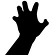 silhouette of gripping hand