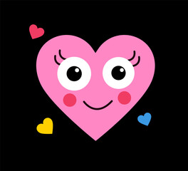 Wall Mural - heart in retro style. love, tenderness, romance and care. reaction for messengers and sticker for so
