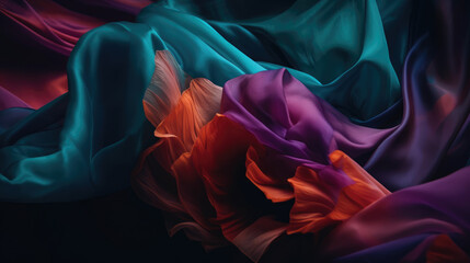 silk fabric background textile shiny wave luxurious generative ai
