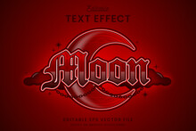Decorative Editable Red Moon Text Effect Vector Design