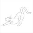 Cat in one line drawing style. Abstract and minimalist cat icon. Contunuous line drawing of cat. Vector illustration