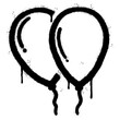 © Doa Bunda - Spray Painted Graffiti Balloon icon Word Sprayed isolated with a white background. graffiti Balloon with over spray in black over white.