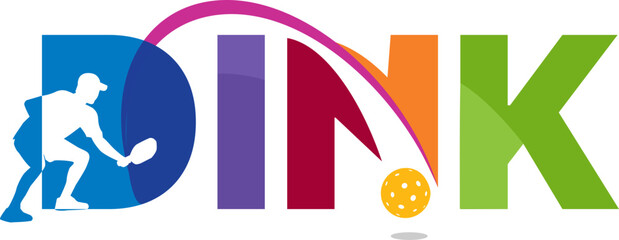 Wall Mural - unique editable vector design of pickleball dink word creation with accent best for your digital and