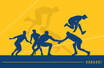 Wall Mural - premium editable vector file of kabaddi players in a game moment best for your digital and print moc