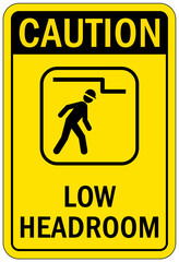 Wall Mural - Low headroom warning sign and labels