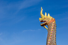 Naga Statue In Wat Phra That Chae Haeng, Nan Province, Thailand