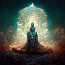 The supreme deity is a powerful being who oversees all of creation. Generate Ai