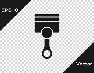 Poster - Black Engine piston icon isolated on transparent background. Car engine piston sign. Vector