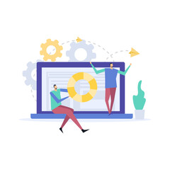 Sticker - Customer Support Flat Illustration