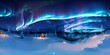 Photo of the mesmerizing aurora borealis illuminating a winter wonderland