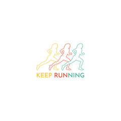 Wall Mural - Keep running logo icon isolated on white background