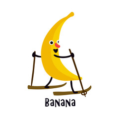 Canvas Print - Cartoon Banana Sport