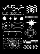 Sharp Spiky Brutalism Element Asset Ornament Poster, Tattoo, Tribal Illustration Vector Creepy Icon, Symbol Sick Editable