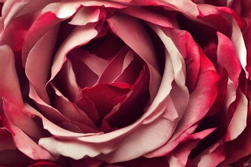 Wall Mural - Large peony flower with red rose petals., created with generative ai