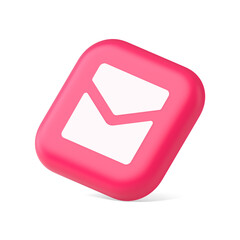 Wall Mural - email letter incoming message closed envelope mobile application button 3d icon symbol website eleme