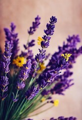 Poster - Sprigs of lavender for creating and decorating dried flowers bouquet., created with generative ai