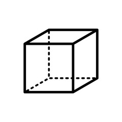 Geometry Cube Outline Vector Illustration