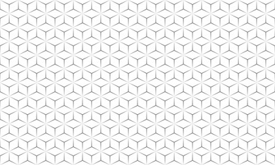 Grey three prong shapes like a cube seamless pattern. Vector Abstract.