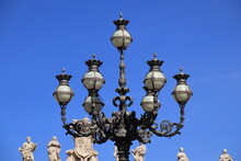 St. Peter's Square Vintage Lamp Post Close Up In Rome, Italy
