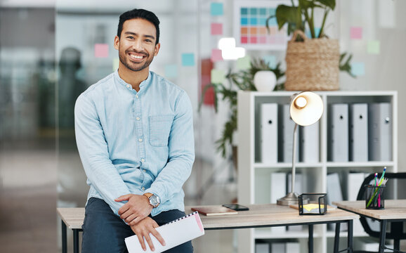 professional, smile and portrait of asian man in office for startup, confident and pride. developmen