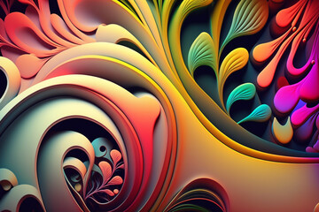 Abstract colorful wavy background.Generative ai.