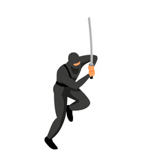 Sticker - Isometric Ninja Illustration