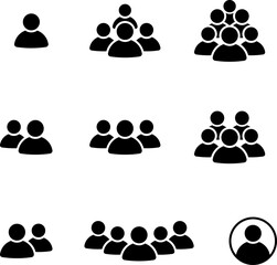 People group icon. Team of worker. User profile symbol. Group of people or group of users. Persons symbol. Vector.