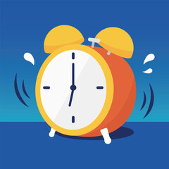 alarm clock ringing in the morning vector ilustration with gradient color