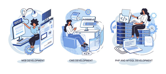 Wall Mural - php and mysql, web, cms development. database management system. popular open source general purpose