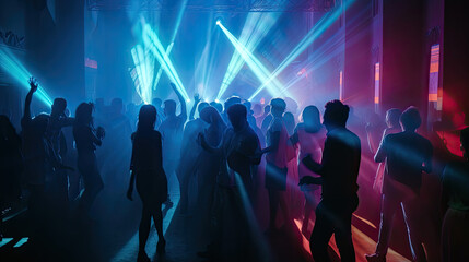 People in night club. Illustration AI Generative.