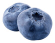Two blueberry isolated on transparent background