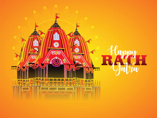 Wall Mural - Rath yatra of lord jagannath balabhadra and subhadra festival celebration background